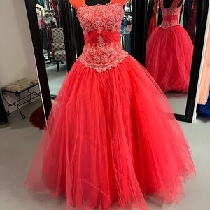 Elegant Coral Prom Dress